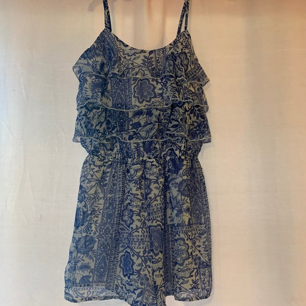 Blue and White Romper